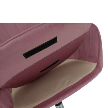 Scaun de birou, țesătură de catifea roz / crom, KLIAN