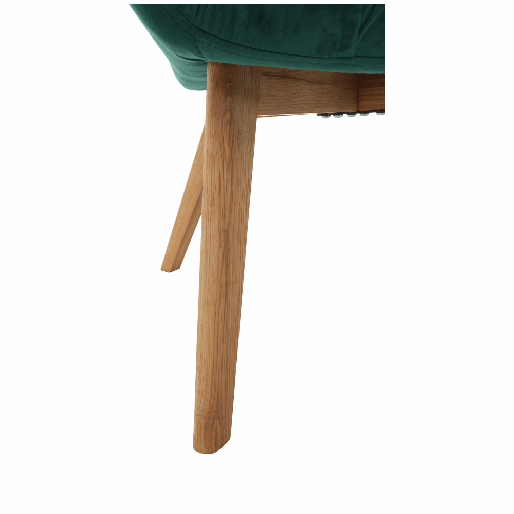 Design armchair, Velvet emerald/oak, FONDAR