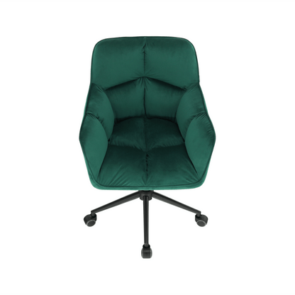 Office armchair, emerald velvet material / metal, HAGRID