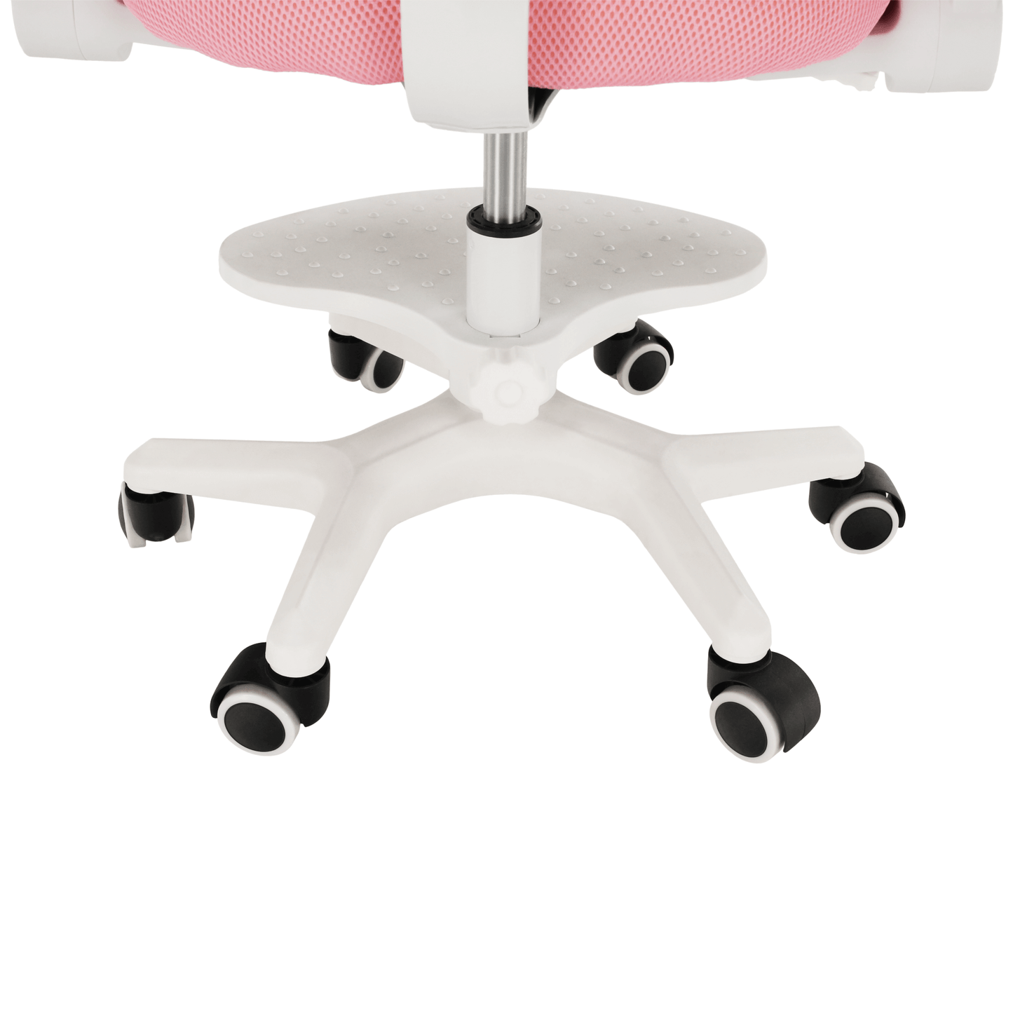 Adjustable chair with footrest and straps, pink/white, ANAIS