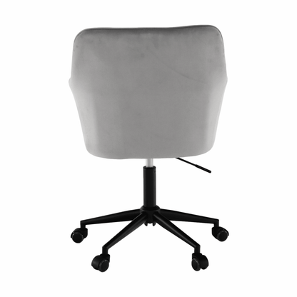Office armchair, gray velvet material / metal, HAGRID