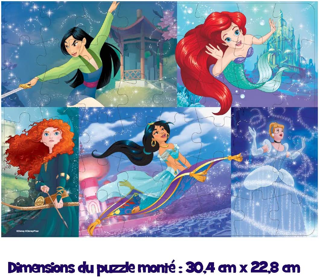Puzzle Disney Princess, 48 piese, multicolor, lemn