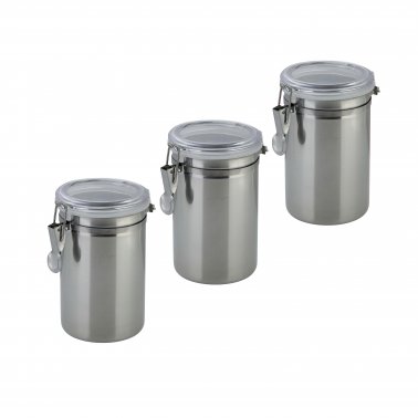Set of storage containers, stainless steel, 3 x approx. 2 l
