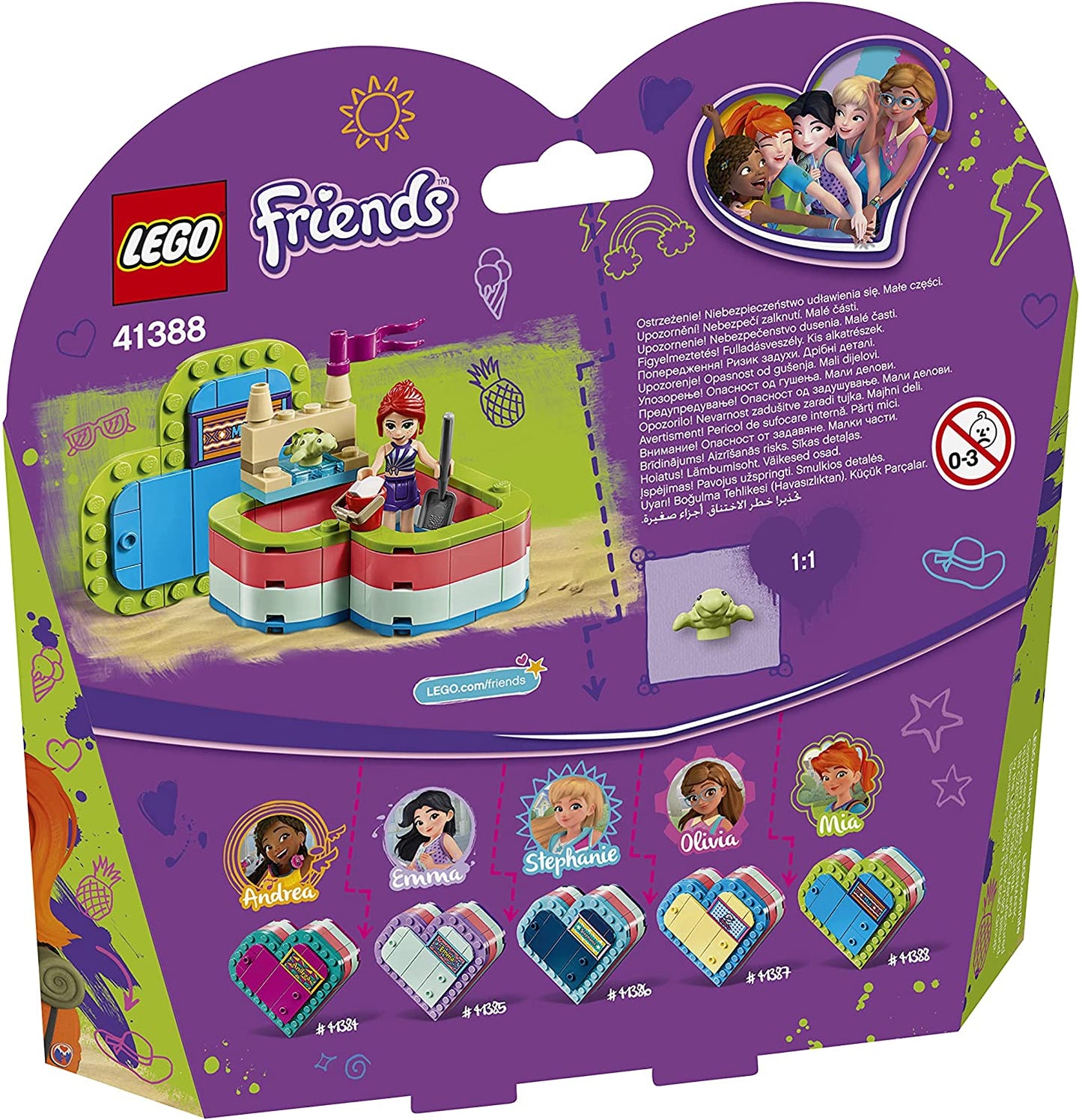 LEGO – Mia's heart-shaped summer box, 6+, 85 pieces