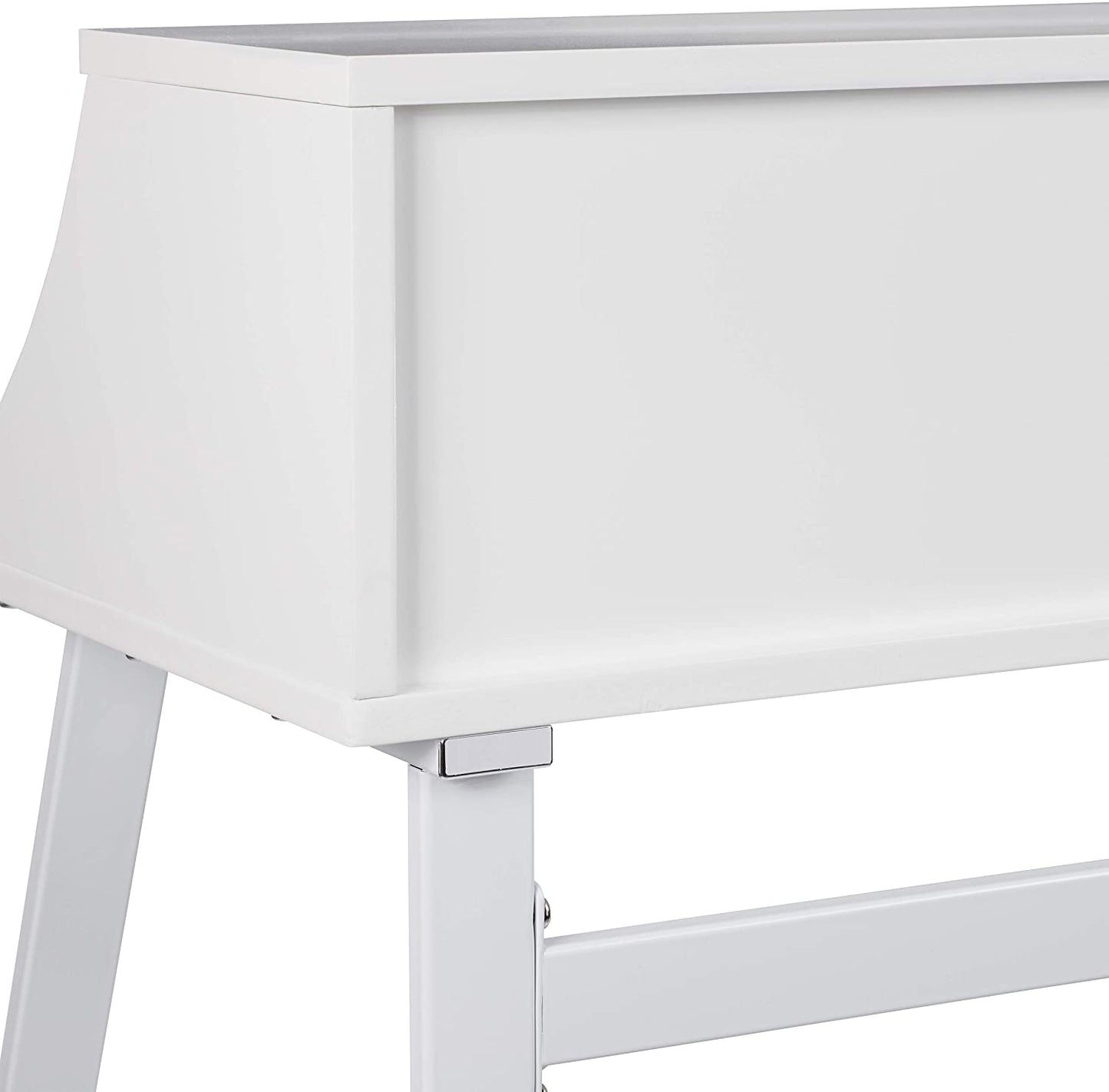 Relaxdays desk, wood and metal, white, 92x129x60 cm