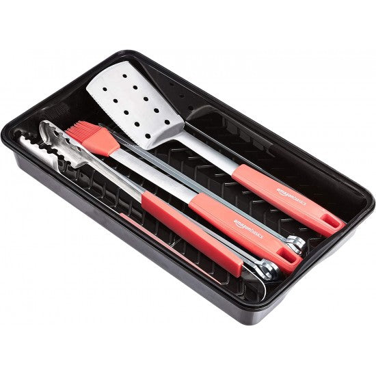 Basic grill set with spatula, tongs and grease brush