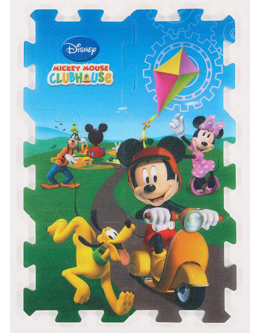 Covor puzzle ABC Mickey Mouse Club House, 60 x 90 cm, din spuma, multicolor