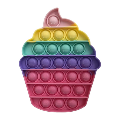 Anti-stress Pop-it toy, muffin shape, multicolored, silicone, 12×15 cm