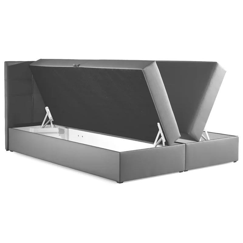 Albarado upholstered bed, black, 206x186x104 cm