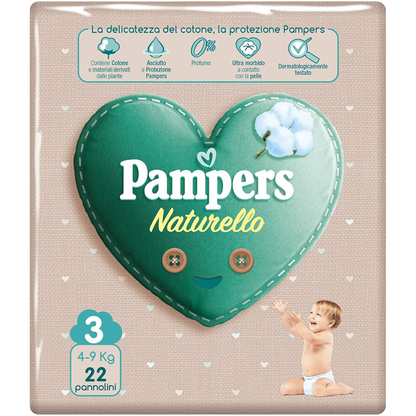 Pampers Naturello diapers, size 3, 4-9 kg, 22 pcs