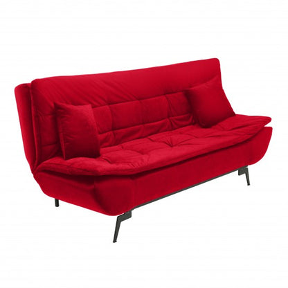 Jaguar 3-seater extendable sofa, red velvet, 114x190 cm