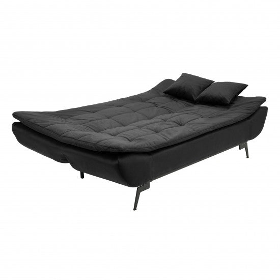 Extendable 3-seater sofa JAGUAR, black, 190x114