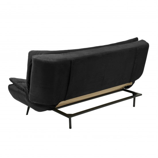 Extendable 3-seater sofa JAGUAR, black, 190x114