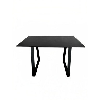 Marni dining table, black, safety glass top, metal structure, 120x75x76 cm