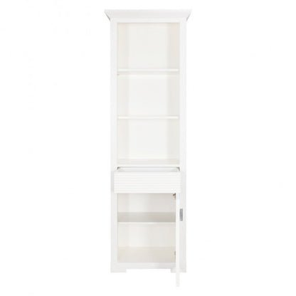 Bookcase With 1 Door And 1 Drawer Verona Bianco White, 65 Cm