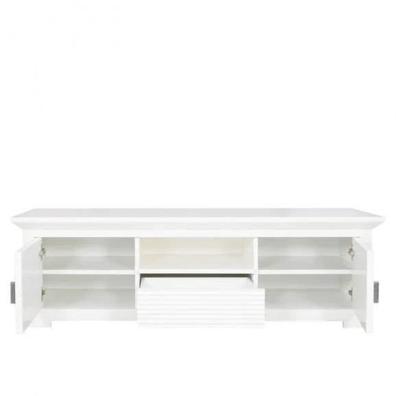 Tv Chest With 2 Doors And 1 Drawer Verona Bianco White, 154.8 Cm