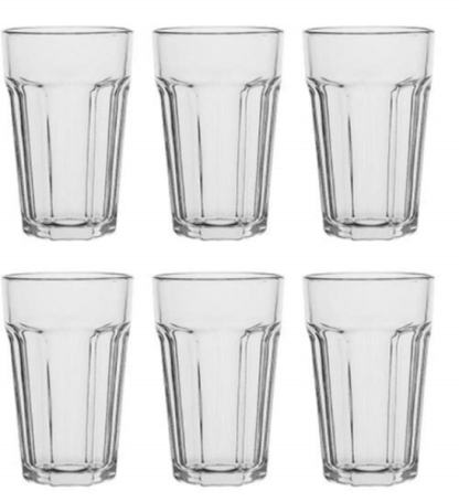 Set of 6 glasses, glass, 650 ml
