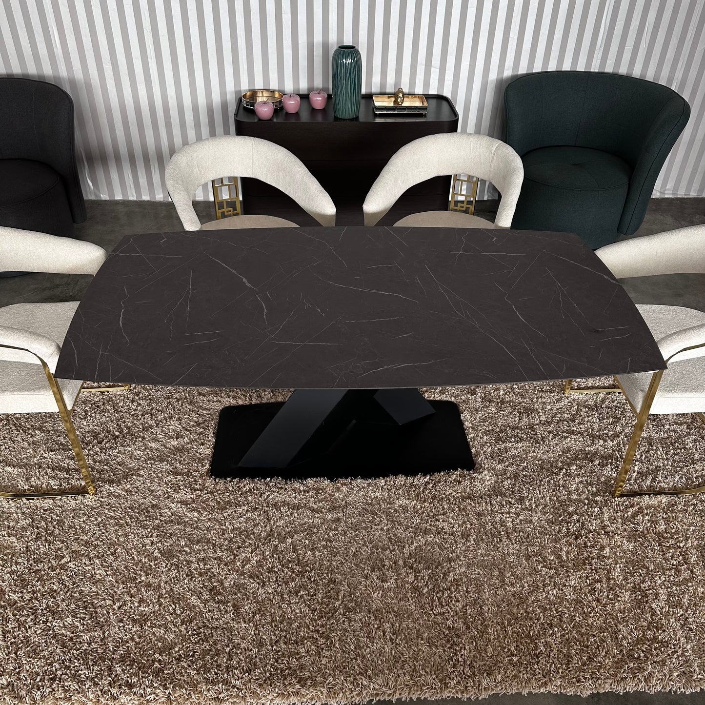 VALERIO dining table, ceramic top, 180x100x70 cm