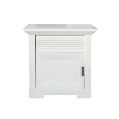 Bedside table with 1 door and 1 drawer Verona Bianco White, 59.5 Cm