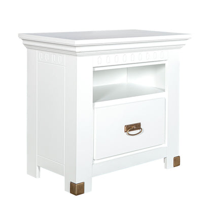 Saint Tropez Bedside Table, 1 Drawer, Painted White, 68.6 Cm