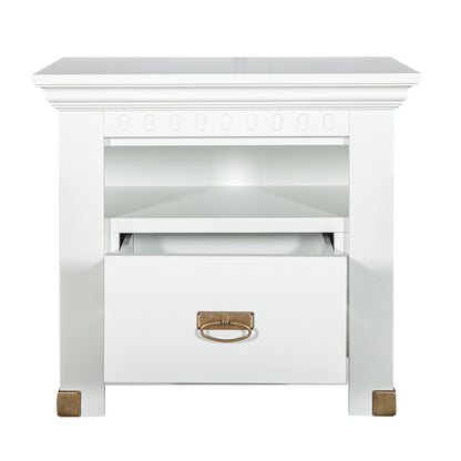 Saint Tropez Bedside Table, 1 Drawer, Painted White, 68.6 Cm