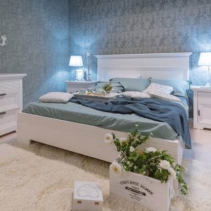 Bed Verona Bianco, White, Mattress Size 160 x 200 Cm