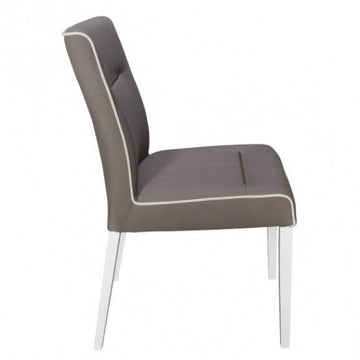 Fiona Chair, Silver Gray &amp; White, 46.5 x 64 x 91 Cm